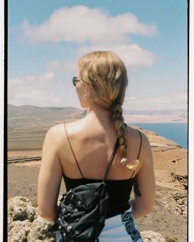 Woman enjoying the views from Mirador del Río